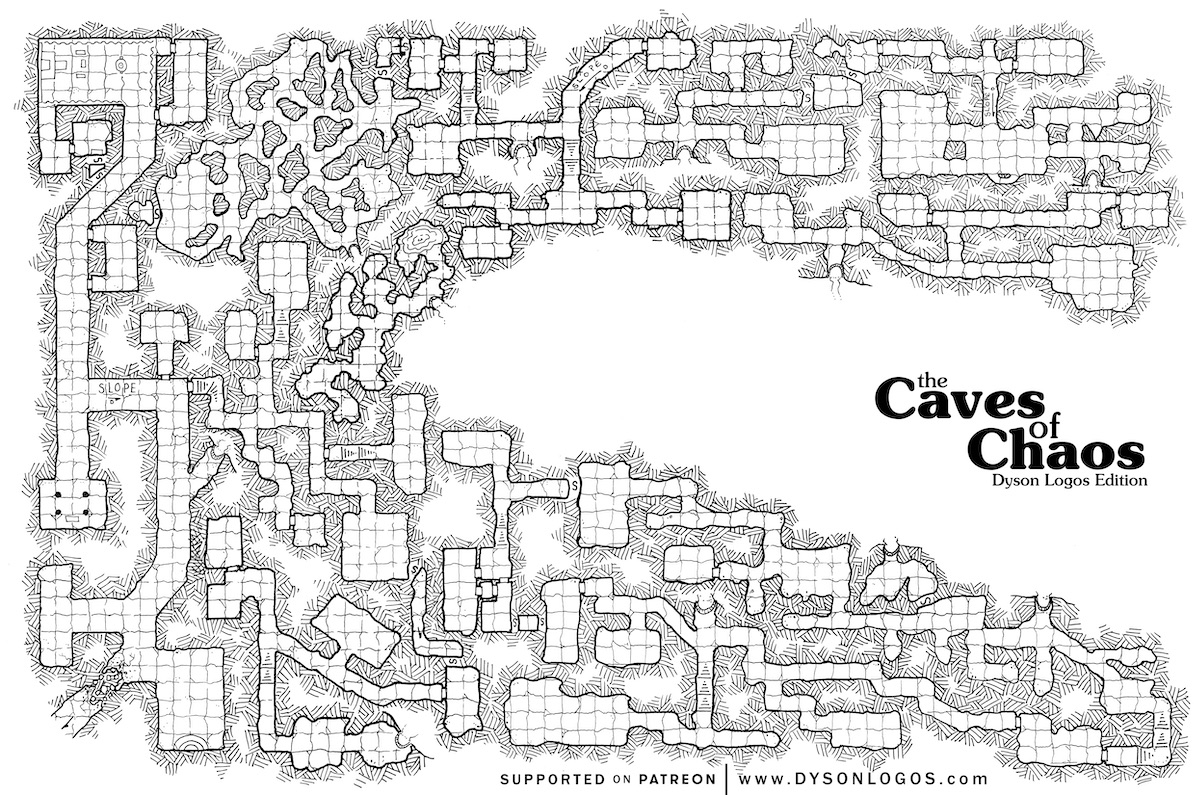 The Only Dungeon Map You Ll Ever Need SlyFlourish Com   Caves Of Chaos Assembled Patreon Shrunk 