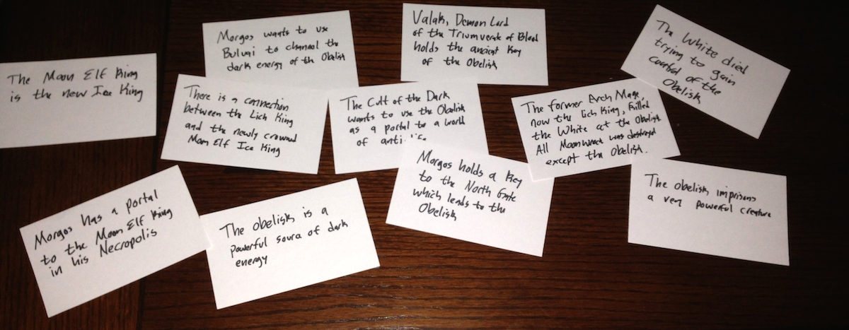 Clue cards for Moonwreck