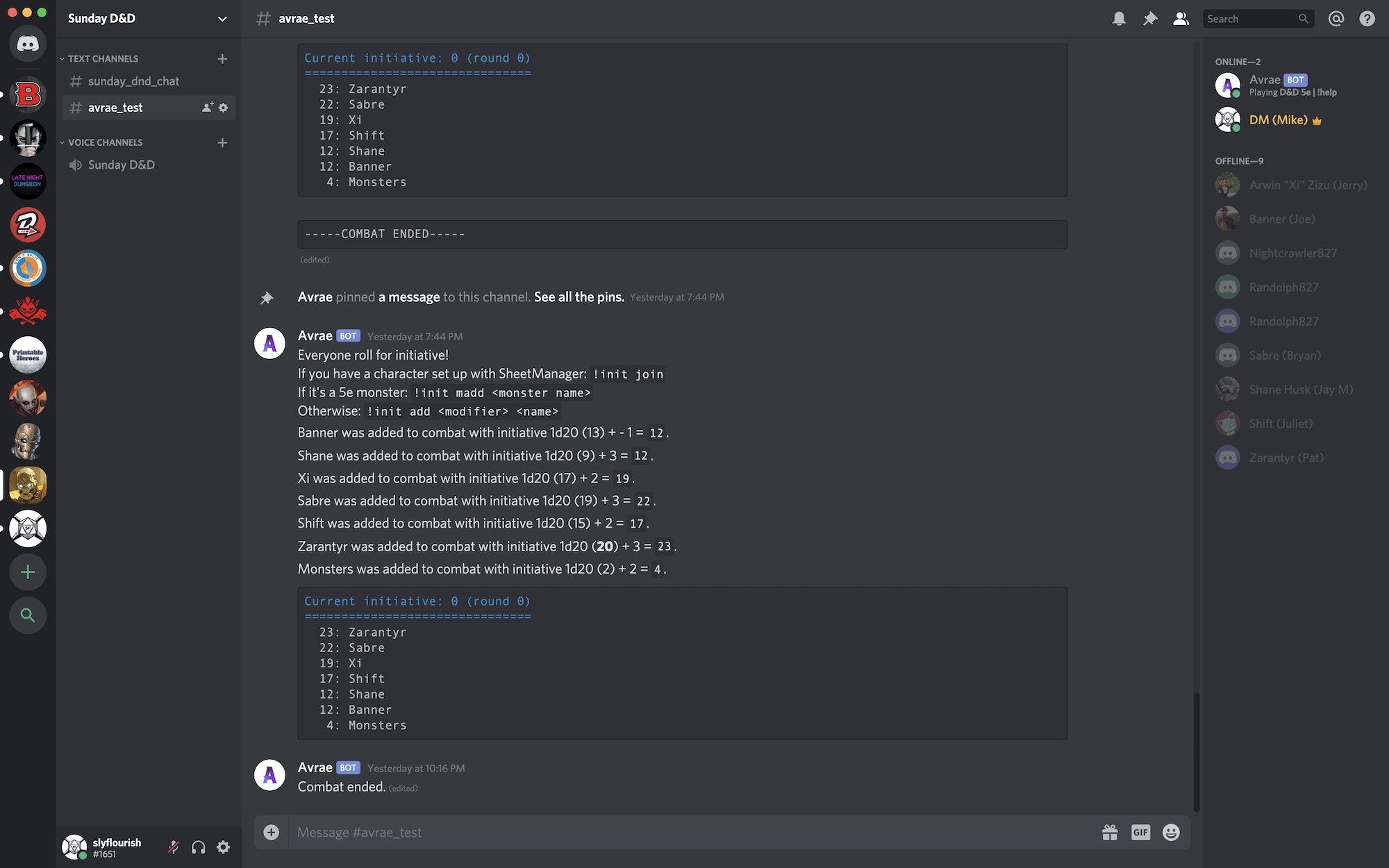 Rogue Lineage Artifact Discord Bot